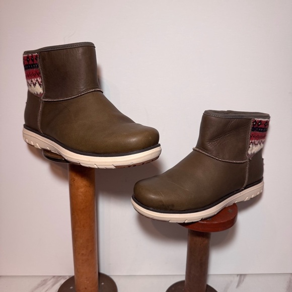L.L. BEAN Mountain Lodge Ankle Snow / Winter Boots OLIVE GREEN / SIZE 10M - Picture 1 of 12